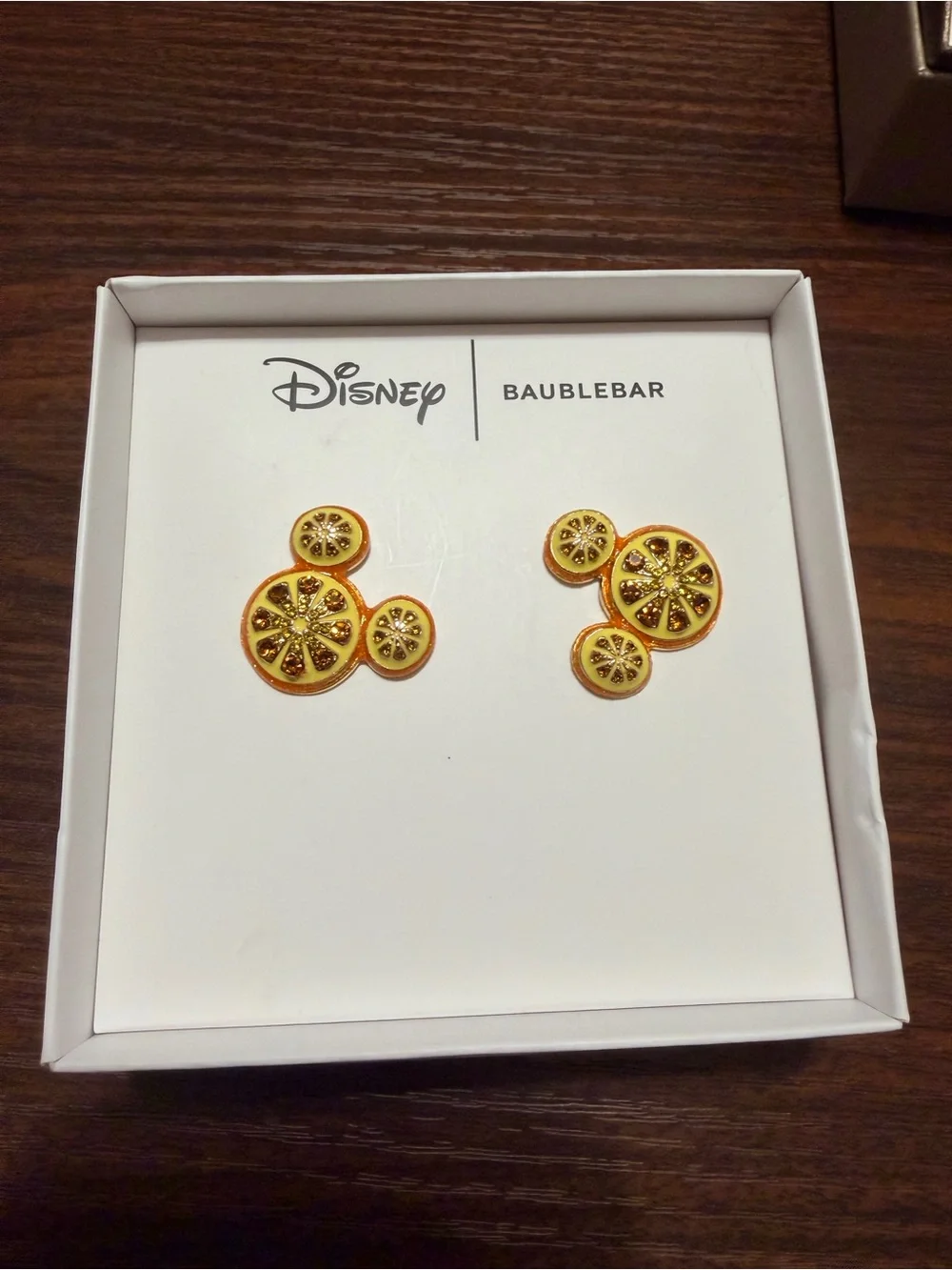 BaubleBar Gold Citrus Mickey Cluster Earrings - Picture 1 of 1